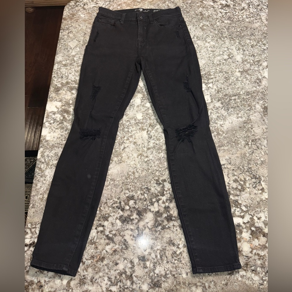 7 for all Mankind Denim Jeans Gwenevere Ankle Skinny Jeans Black size 25